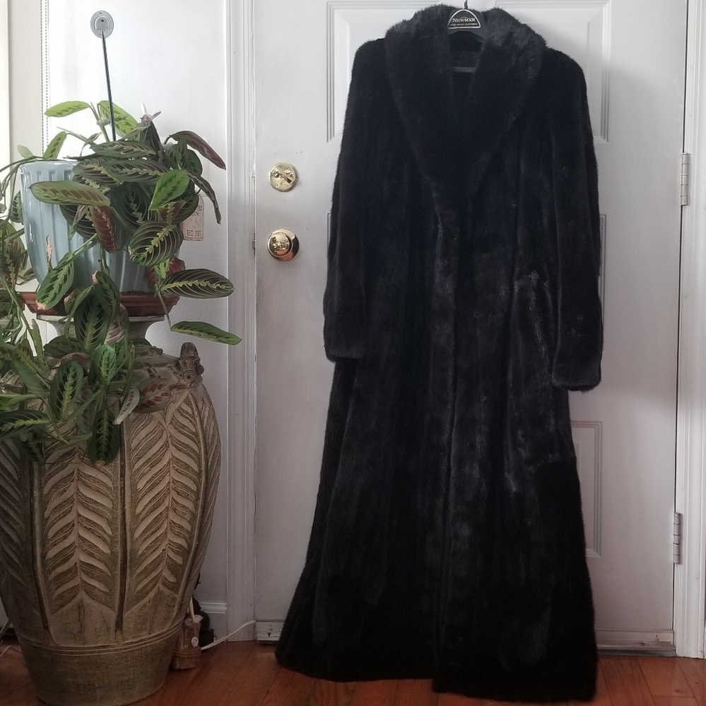 Black mink Coat full length .